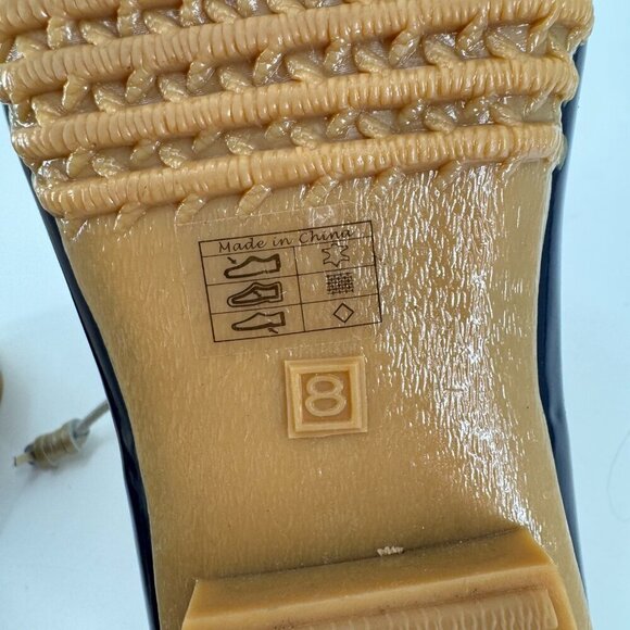 Jack Rogers Navy Sparkle White Insulated Outdoor Rain Preppy 8 Duck Ankle Boots - Picture 5 of 5